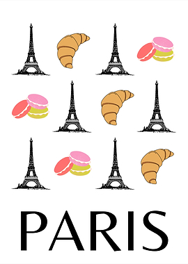 PParis Eiffel Tower Retro Modern Art Decor