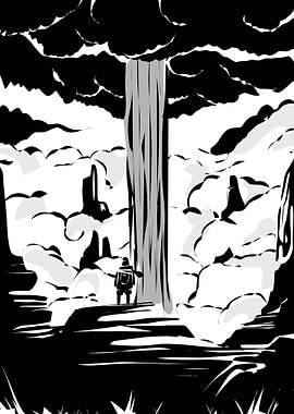 Silhouette in a Cloudy Landscape