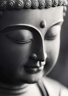 Buddha Statue Close-up - Zen wall art