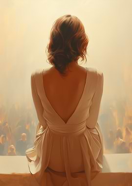 Woman in White Dress