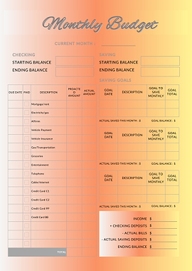 Monthly Budget Tracker