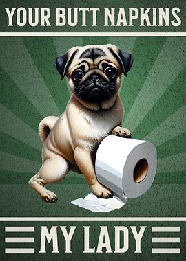 Funny Bathroom Pug
