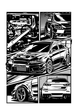 Mitsubishi Lancer Evolution Comic