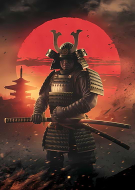 Red Sun Samurai Warrior