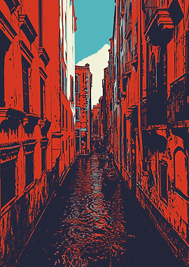 Venice Canal Illustration