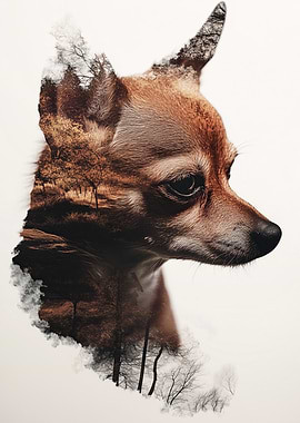 Dog with Forest Overlay