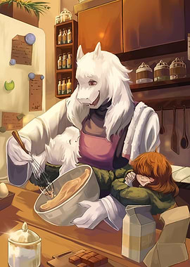 Toriel Baking with Frisk