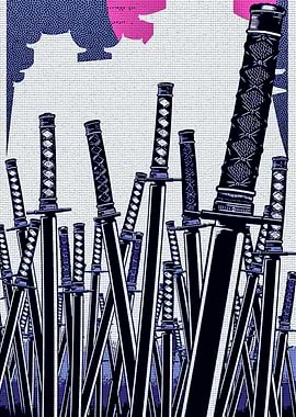 Samurai Swords Art Print
