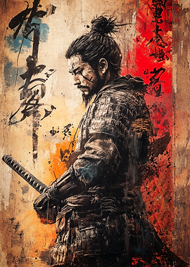 Myamoto Mushashi Warrior Graffiti Artwork