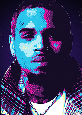 Chris Brown Pop Art Portrait