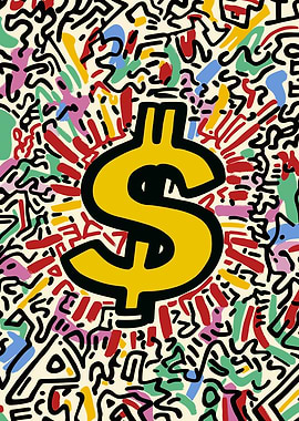 Dollar Sign Pop Art Poster