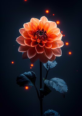 Glowing Dahlia Flower