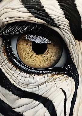 Zebra Eye Close-Up