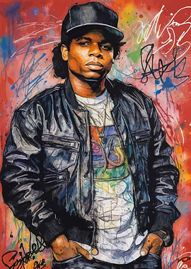 Eazy-E Watercolor Portrait