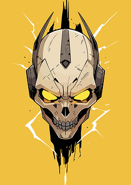 Cyberpunk Skull Illustration