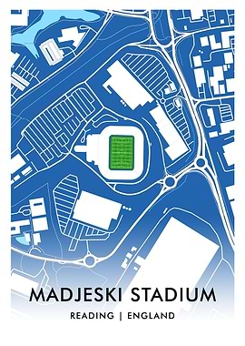Madejski Stadium Stadium Map – Home of Reading FC, Reading, England
