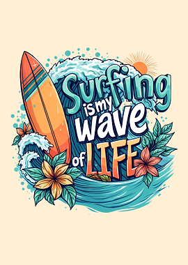 Surfing is My Wave of Life - Surfer Tee