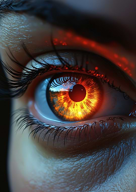 Fiery Eye Close-up