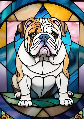 Stained Glass Bulldog