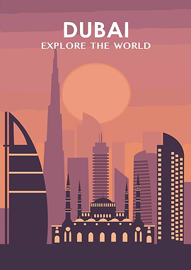 Dubai Skyline Poster