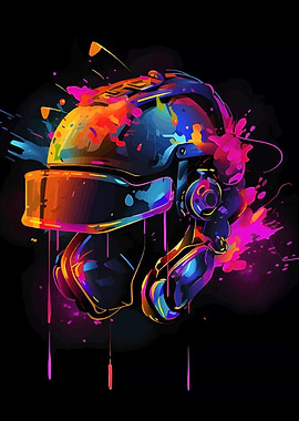 Neon Gaming Helmet