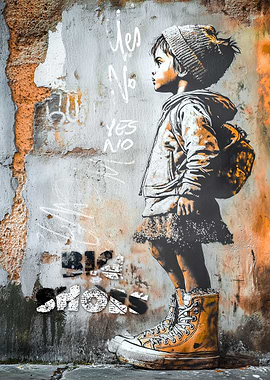 Girl with Big Shoes