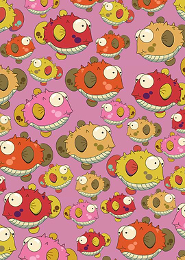 Cartoon Pufferfish Pattern