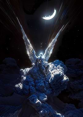 Angel Under Crescent Moon
