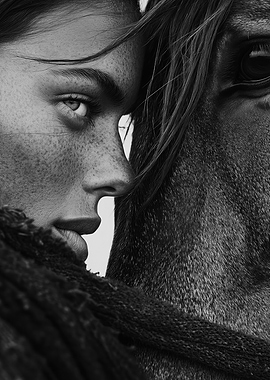 Woman and Horse Portrait