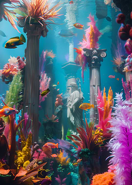 Underwater Ruins of Athens with Fish