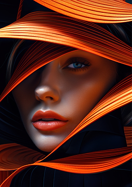 Woman with Orange Abstract