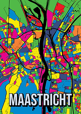 Maastricht Netherlands Pop Art City Map