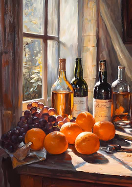 Still Life with Wine and Fruit