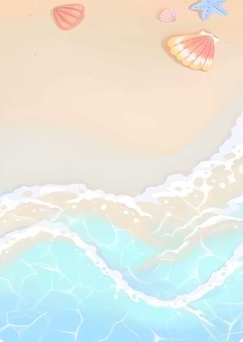 Seashells on Sandy Beach