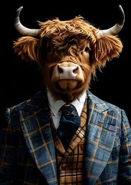 Highland Cow in Suit