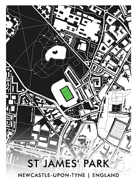 St James' Park Stadium Map – Home of Newcastle United