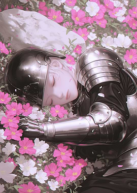 Sleeping Knight in Flowers