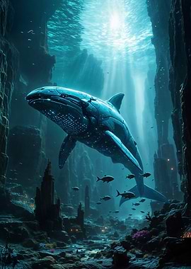 Cybernetic Whale Underwater
