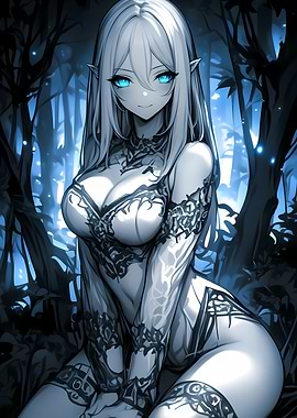 Elf Girl in Forest Gaming Anime Girl