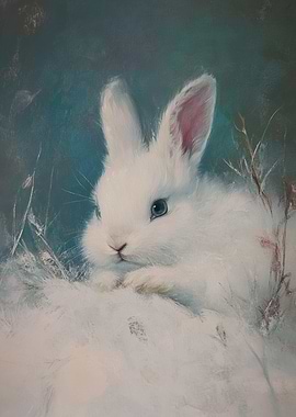 White Rabbit Painting
