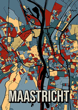 Maastricht City Map Art Netherlands