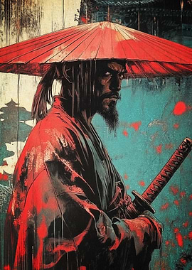 Samurai Warrior Graffiti Artwork