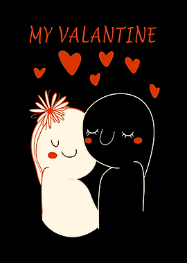 My Valentine Couple Illustration