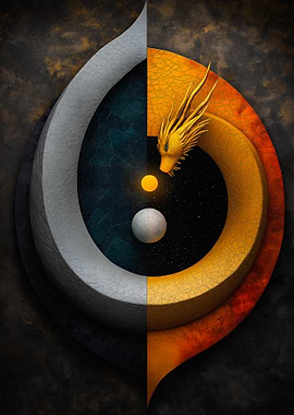 Golden Dragon Yin Yang