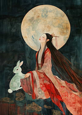 Moon Goddess with Rabbit