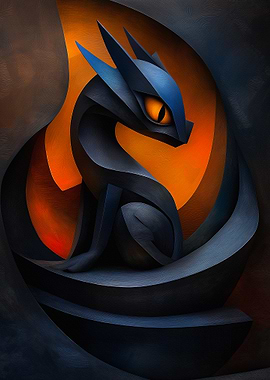 Blue Dragon Sculpture