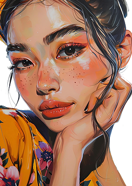 Japanese Woman Portrait Painting