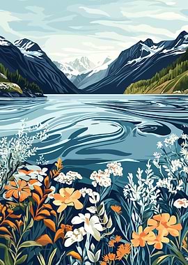 Mountain Lake Landscape Alaska
