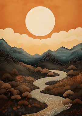 Serene Mountain River