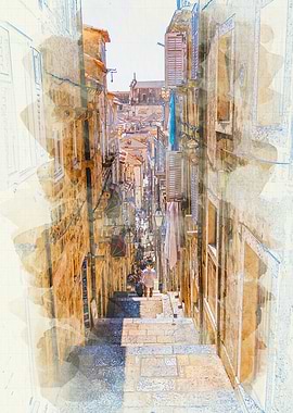 Stone Steps in Old Town Dubrovnik